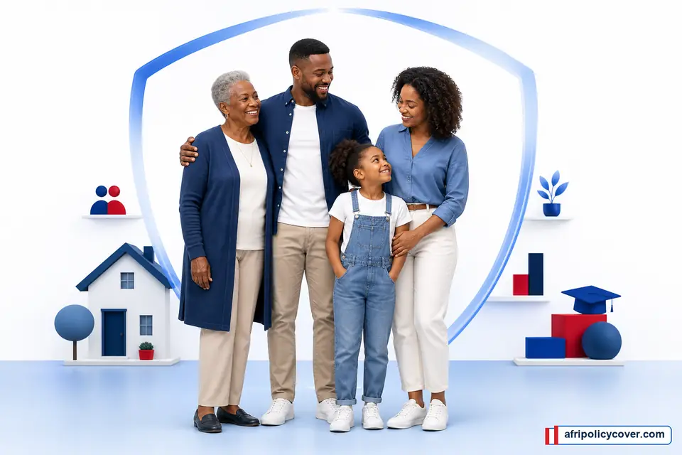 Multigenerational South African family illustrating life insurance protection